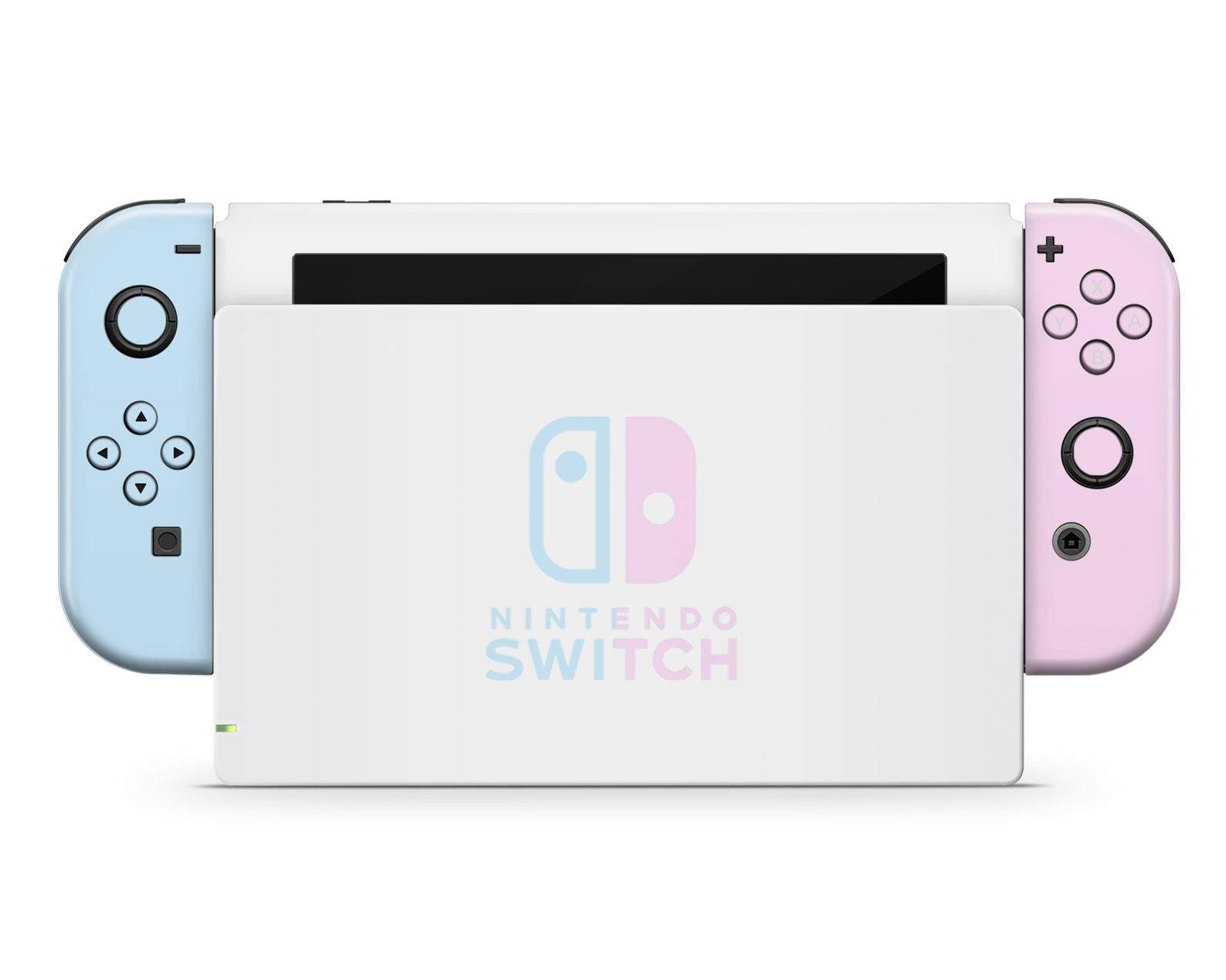 Lux Skins Nintendo Switch Classic Baby Pink Blue (Nintendo Logo) Classic no logo Skins - Solid Colours Colour Blocking Skin