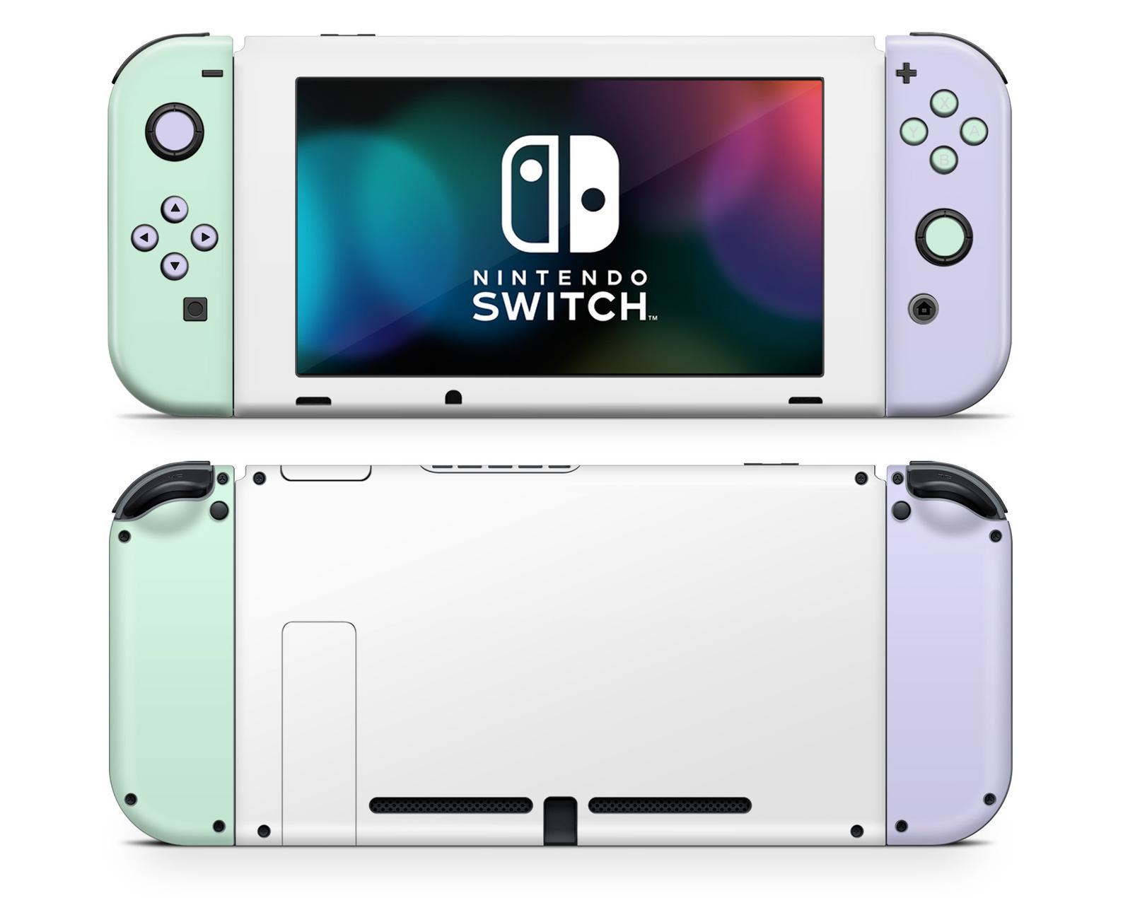 Lux Skins Nintendo Switch Retro Mint Purple Disco Gaming Classic no logo Skins - Solid Colours Colour Blocking Skin