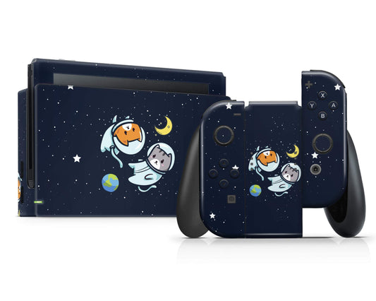 Lux Skins Nintendo Switch Cute Space Kitty Cat Full Set Skins - Art Animals Skin