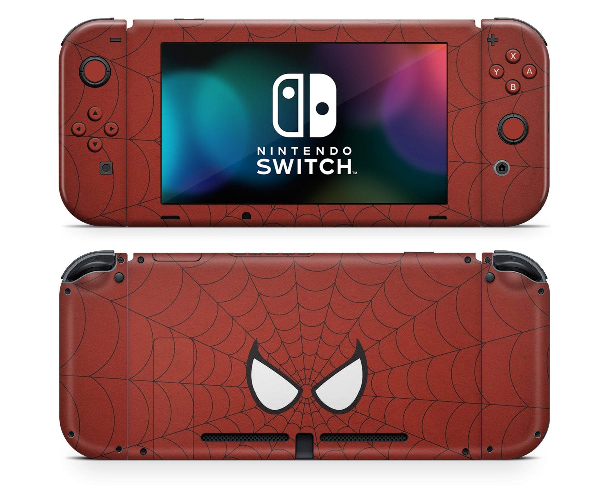 Lux Skins Nintendo Switch Red Spiderman Webbing Full Set Skins - Pop culture Spiderman Skin