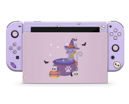 Lux Skins Nintendo Switch Cute Kitty Cat Witch Cauldron Full Set Skins - Art Animals Skin