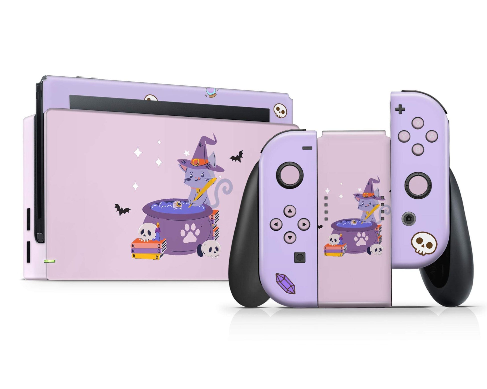 Lux Skins Nintendo Switch Cute Kitty Cat Witch Cauldron Full Set Skins - Art Animals Skin