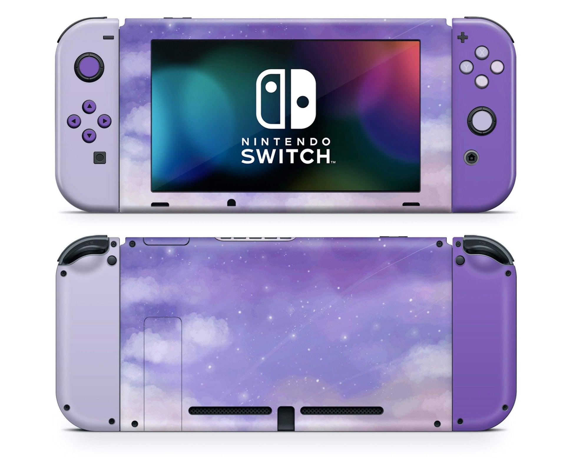 Lux Skins Nintendo Switch Misty Lavender Clouds Classic no logo Skins - Art Clouds Skin