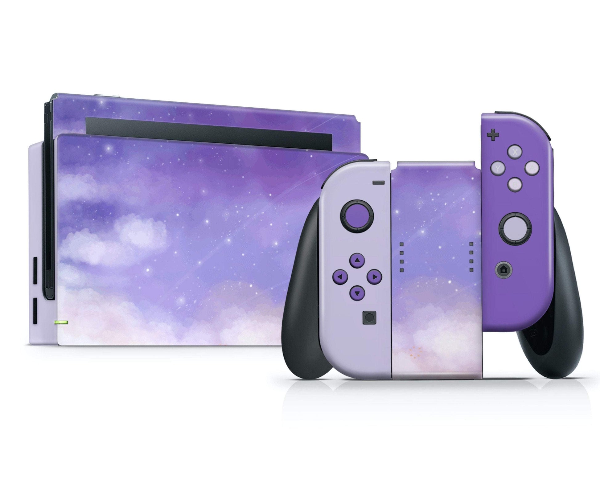 Lux Skins Nintendo Switch Misty Lavender Clouds Classic no logo Skins - Art Clouds Skin