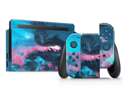 Lux Skins Nintendo Switch Teal Dragon Full Set Skins - Art Animals Skin