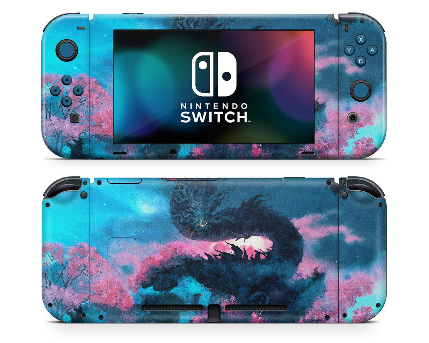 Lux Skins Nintendo Switch Teal Dragon Full Set Skins - Art Animals Skin