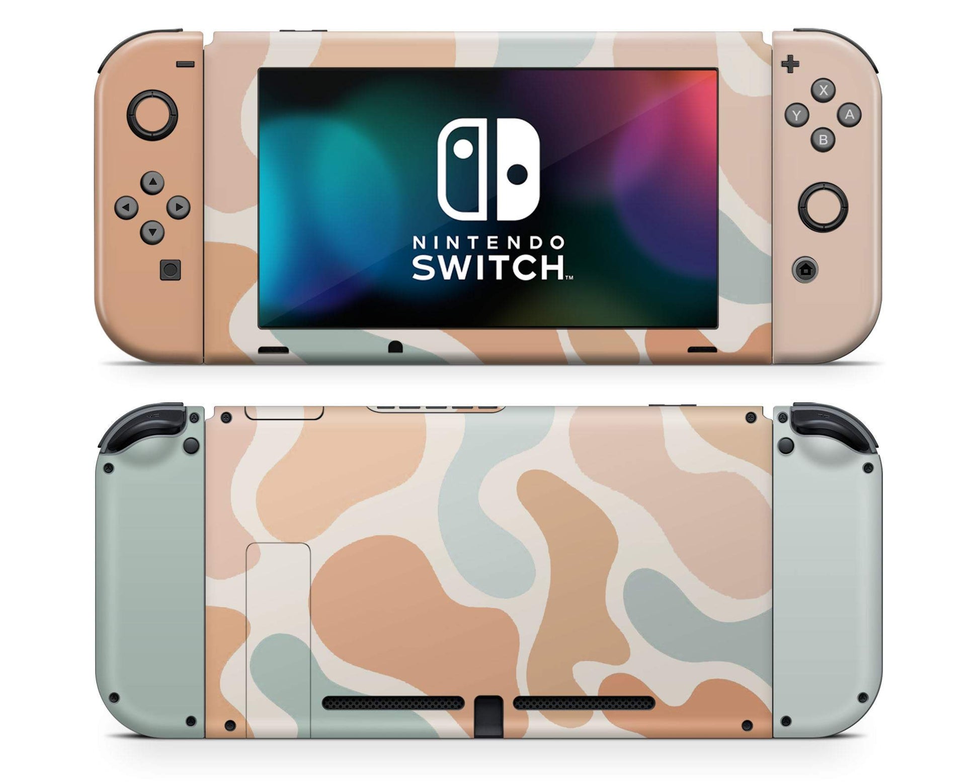 Lux Skins Nintendo Switch Boho Neutral Cow Print Full Set Skins - Art Animals Skin