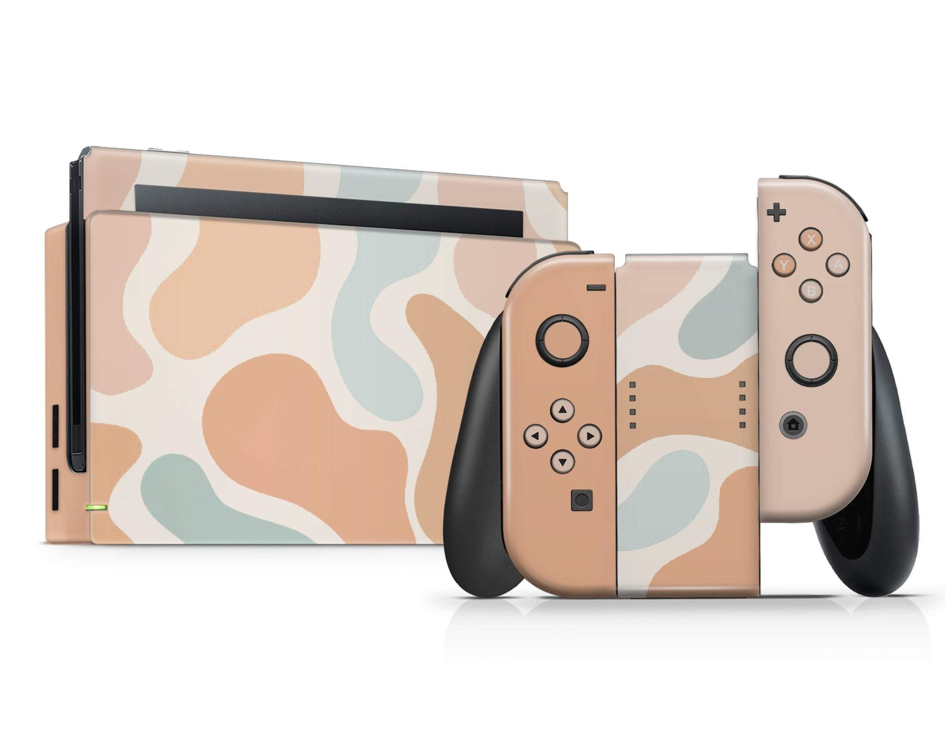 Lux Skins Nintendo Switch Boho Neutral Cow Print Full Set Skins - Art Animals Skin