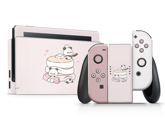 Lux Skins Nintendo Switch Cute Panda Pancakes Full Set Skins - Art Animals Skin