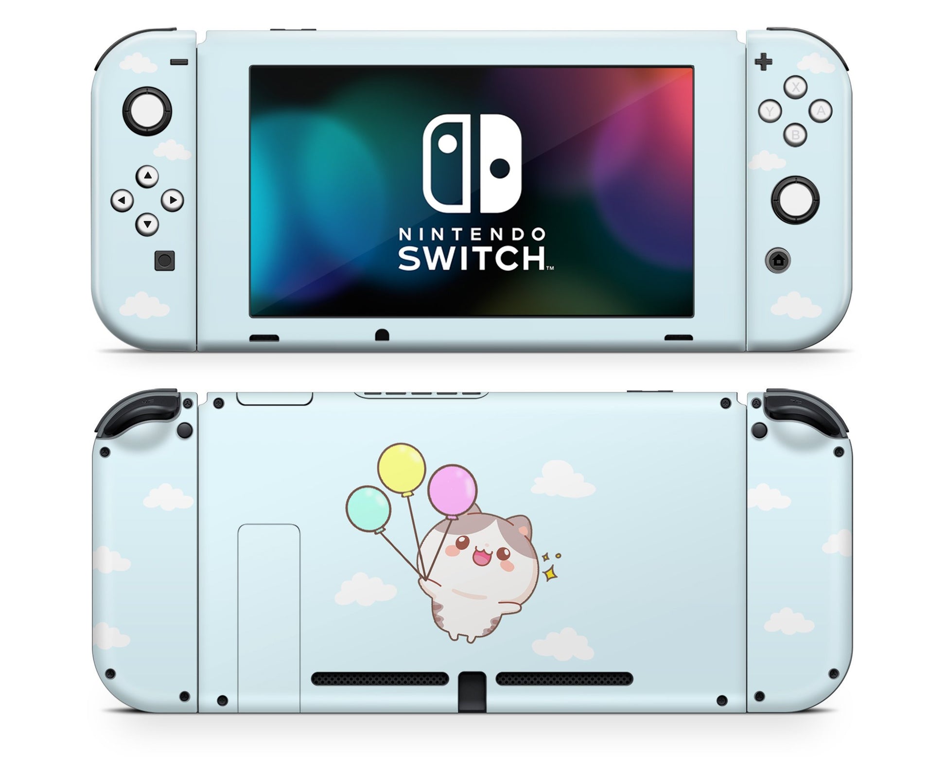 Lux Skins Nintendo Switch Kitty Up in the Sky Full Set Skins - Art Animals Skin