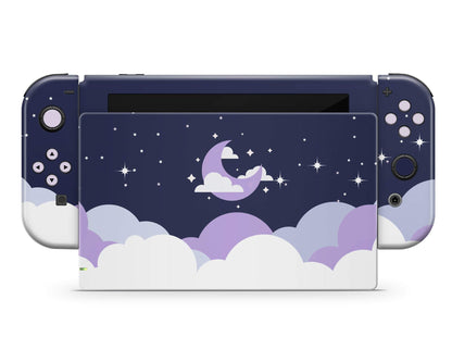 Lux Skins Nintendo Switch Dark Dreamy Night Clouds Purple Classic no logo Skins - Art Clouds Skin