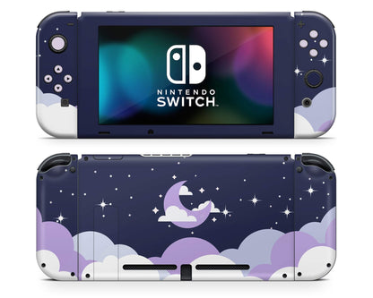 Lux Skins Nintendo Switch Dark Dreamy Night Clouds Purple Classic no logo Skins - Art Clouds Skin