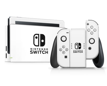 Avalanche White with Nintendo Logo Nintendo Switch Skin