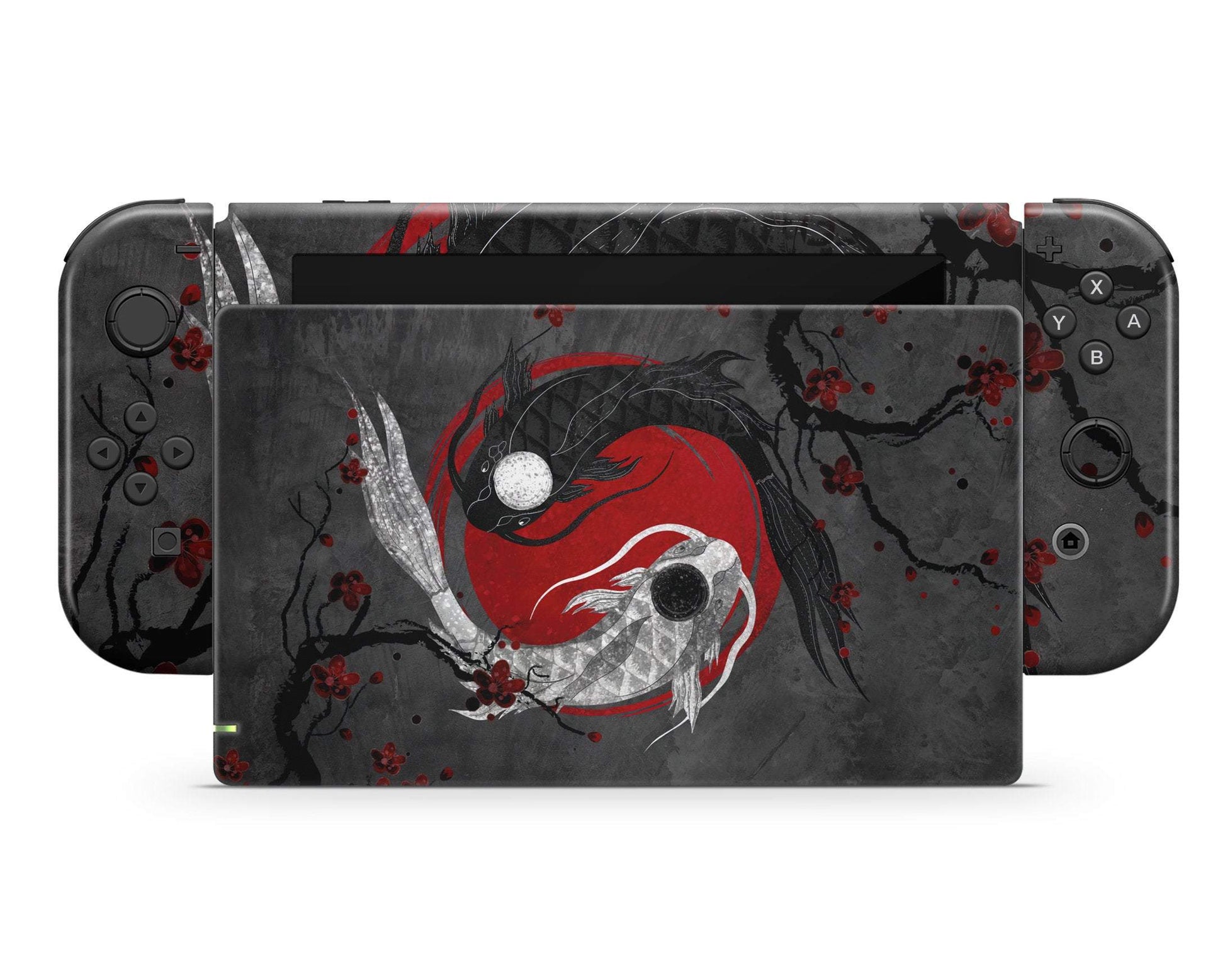 Lux Skins Nintendo Switch Yin Yang Rose Koi Full Set Skins - Art Artwork Skin