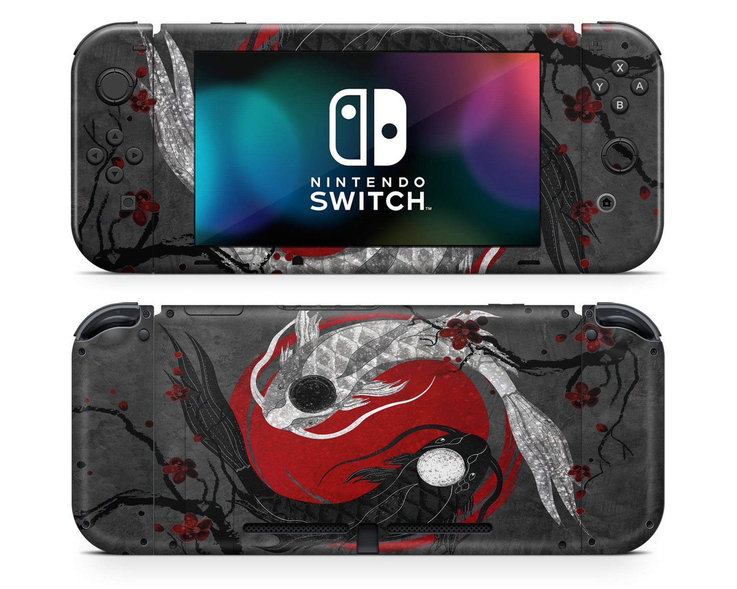 Yin Yang Rose Koi Nintendo Switch Skin