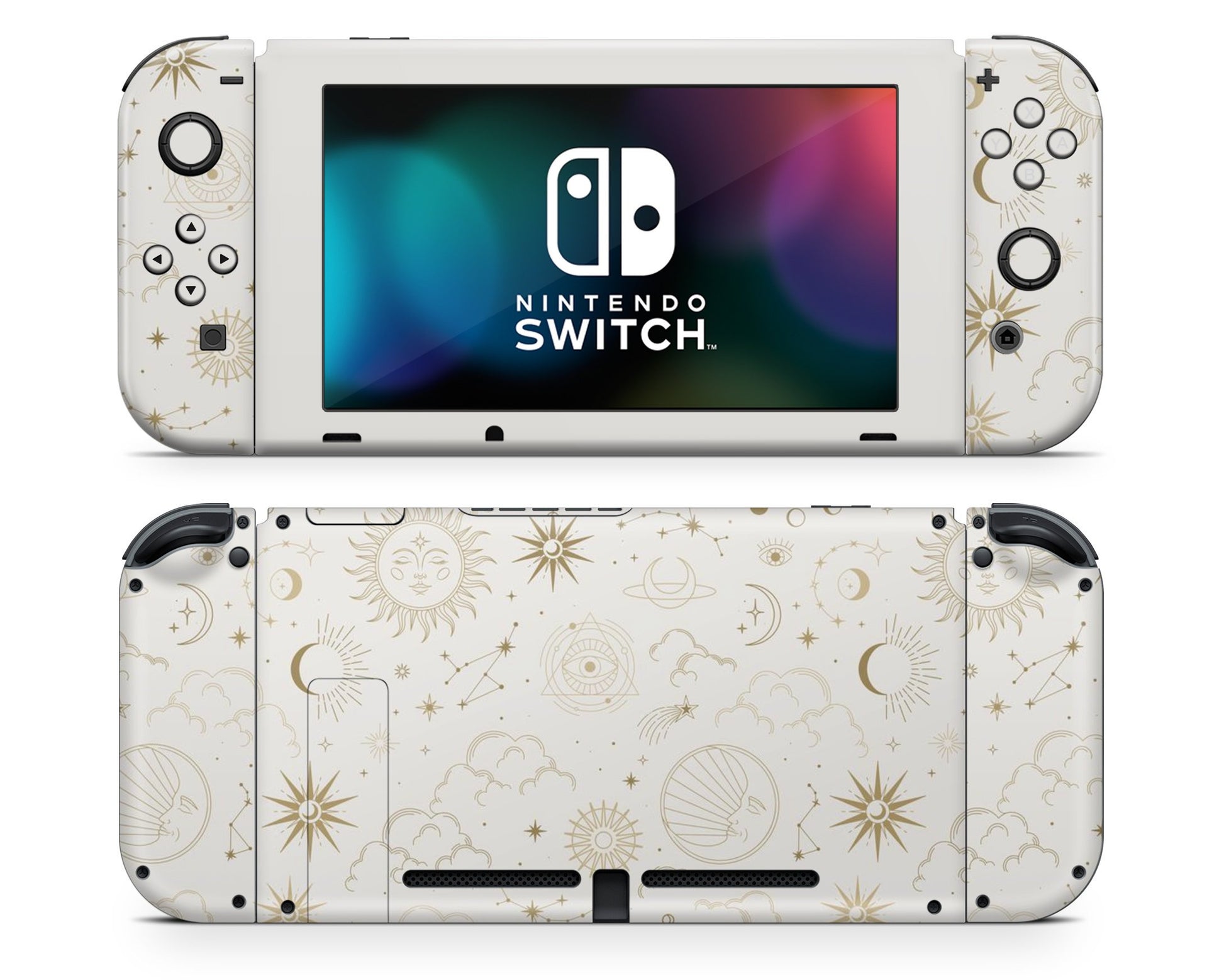 Lux Skins Nintendo Switch Constellation Stargazing Day Full Set Skins - Pattern Galaxy Skin