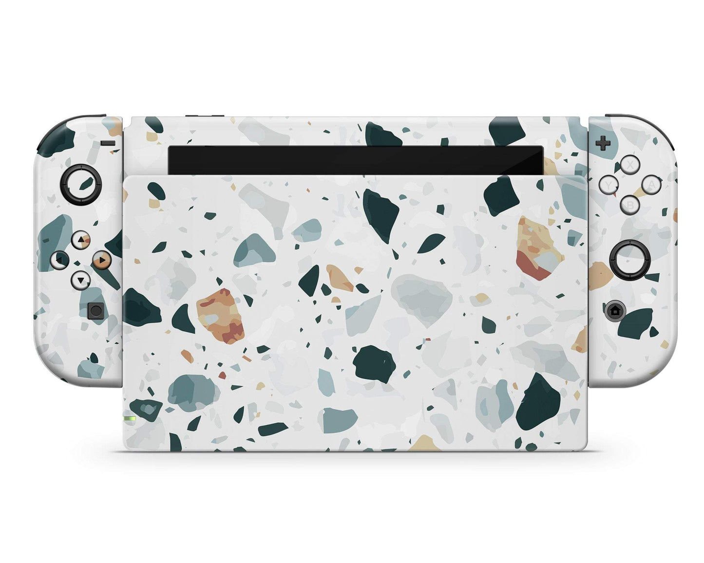 Lux Skins Nintendo Switch Ice Terrazzo Full Set Skins - Pattern Marble Skin