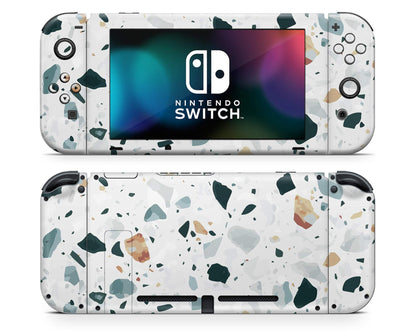 Lux Skins Nintendo Switch Ice Terrazzo Full Set Skins - Pattern Marble Skin