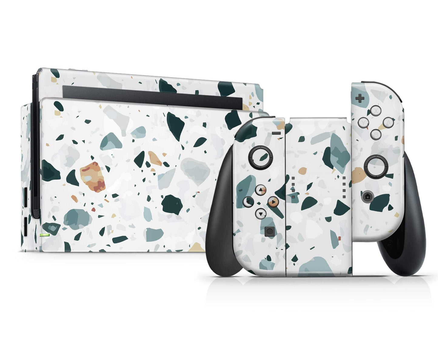 Lux Skins Nintendo Switch Ice Terrazzo Full Set Skins - Pattern Marble Skin