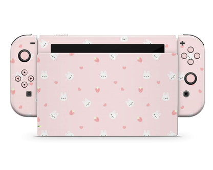 Lux Skins Nintendo Switch Cute Bunny Rabbit Strawberry Full Set Skins - Art Animals Skin