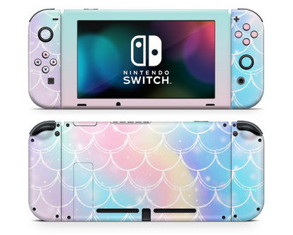 Iridescent Pastel Mermaid Nintendo Switch Skin