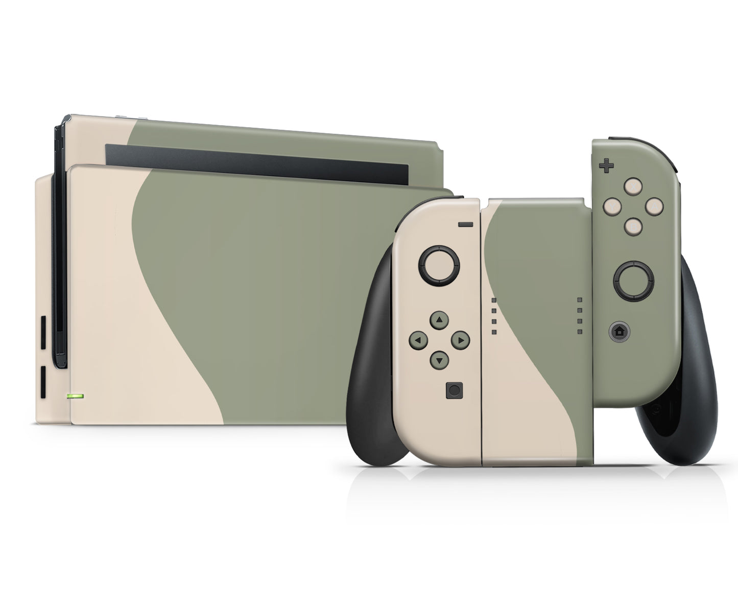 Two Tone Wild Sage Green Cream Nintendo Switch Skin