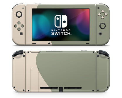 Two Tone Wild Sage Green Cream Nintendo Switch Skin