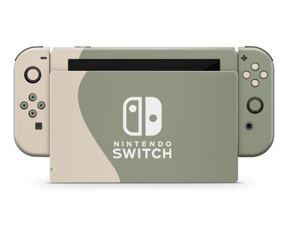 Two Tone Wild Sage Green Cream Nintendo Switch Skin