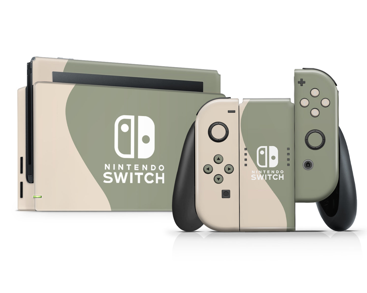 Two Tone Wild Sage Green Cream Nintendo Switch Skin