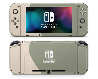 Two Tone Wild Sage Green Cream Nintendo Switch Skin