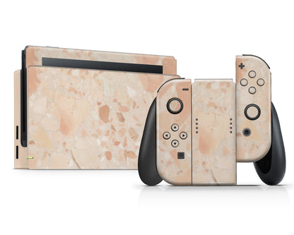 Rosy Blush Terrazzo Nintendo Switch Skin