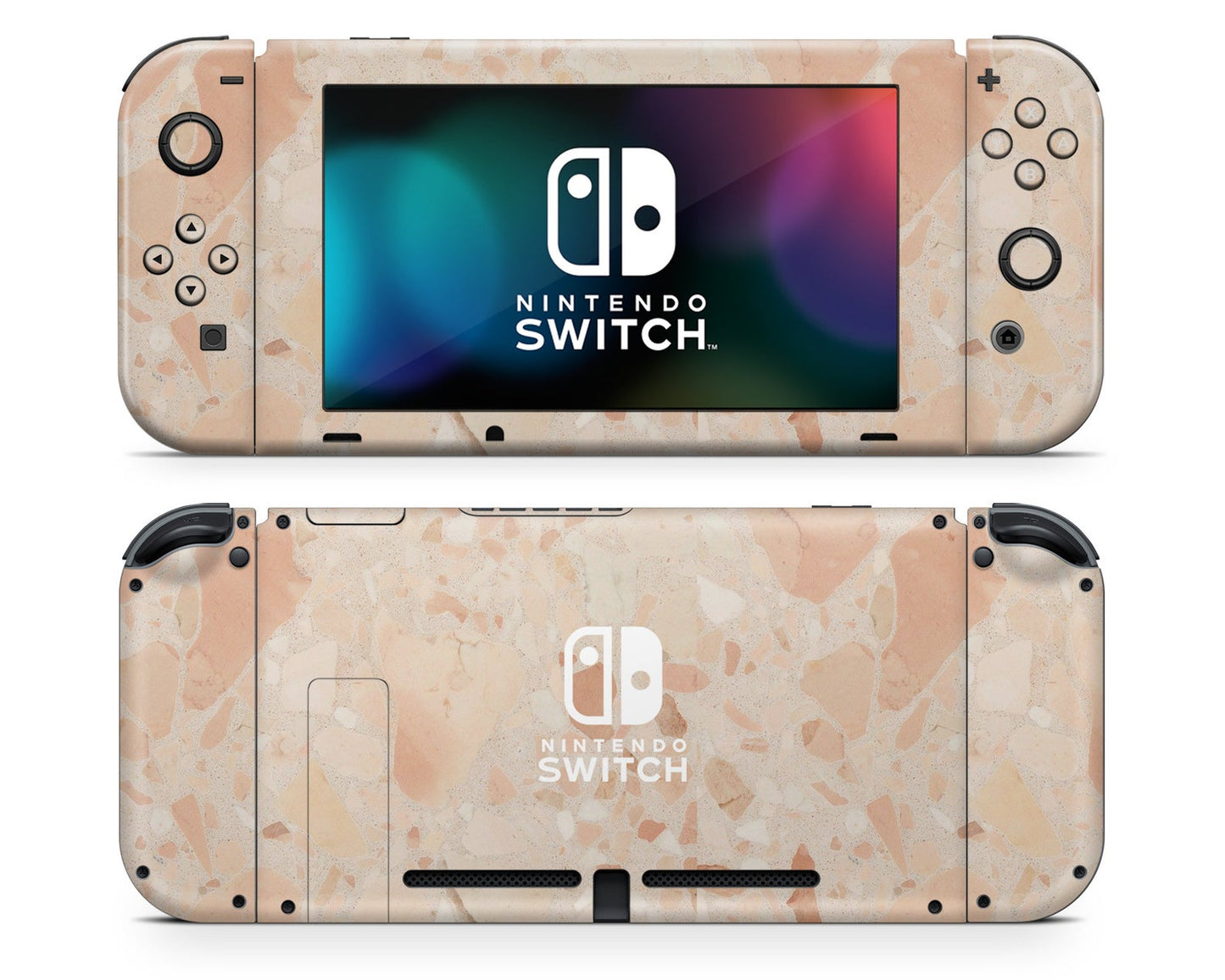 Rosy Blush Terrazzo Nintendo Switch Skin