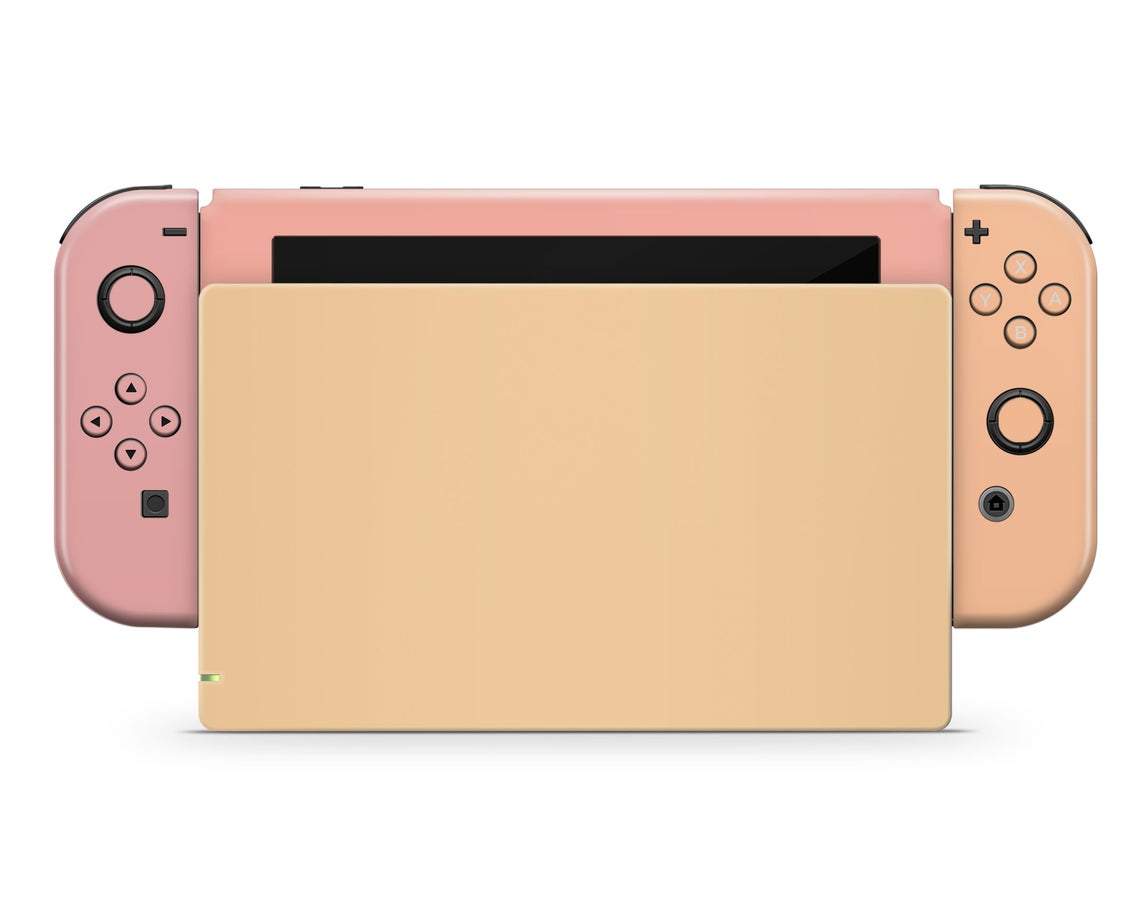 Lux Skins Nintendo Switch Peach Mango Sorbet Classic no logo Skins - Solid Colours Colour Blocking Skin