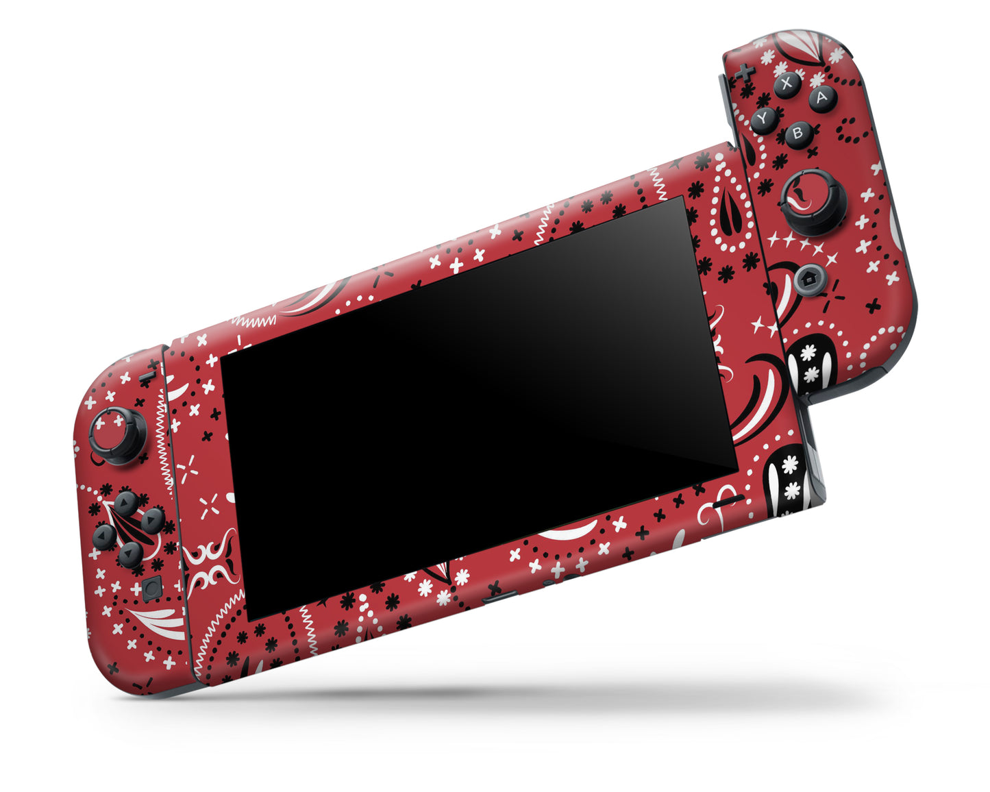 Red Bandana Paisley Print Nintendo Switch Skin