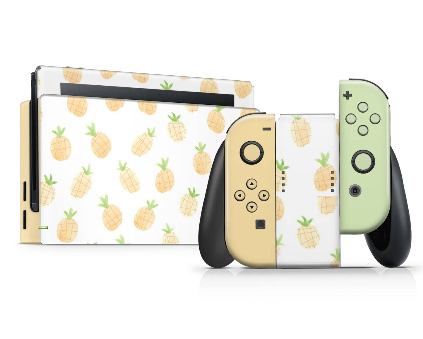 Summer Pineapple Yellow Green Nintendo Switch Skin