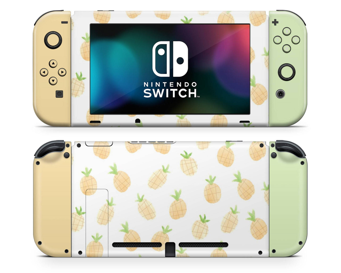 Summer Pineapple Yellow Green Nintendo Switch Skin