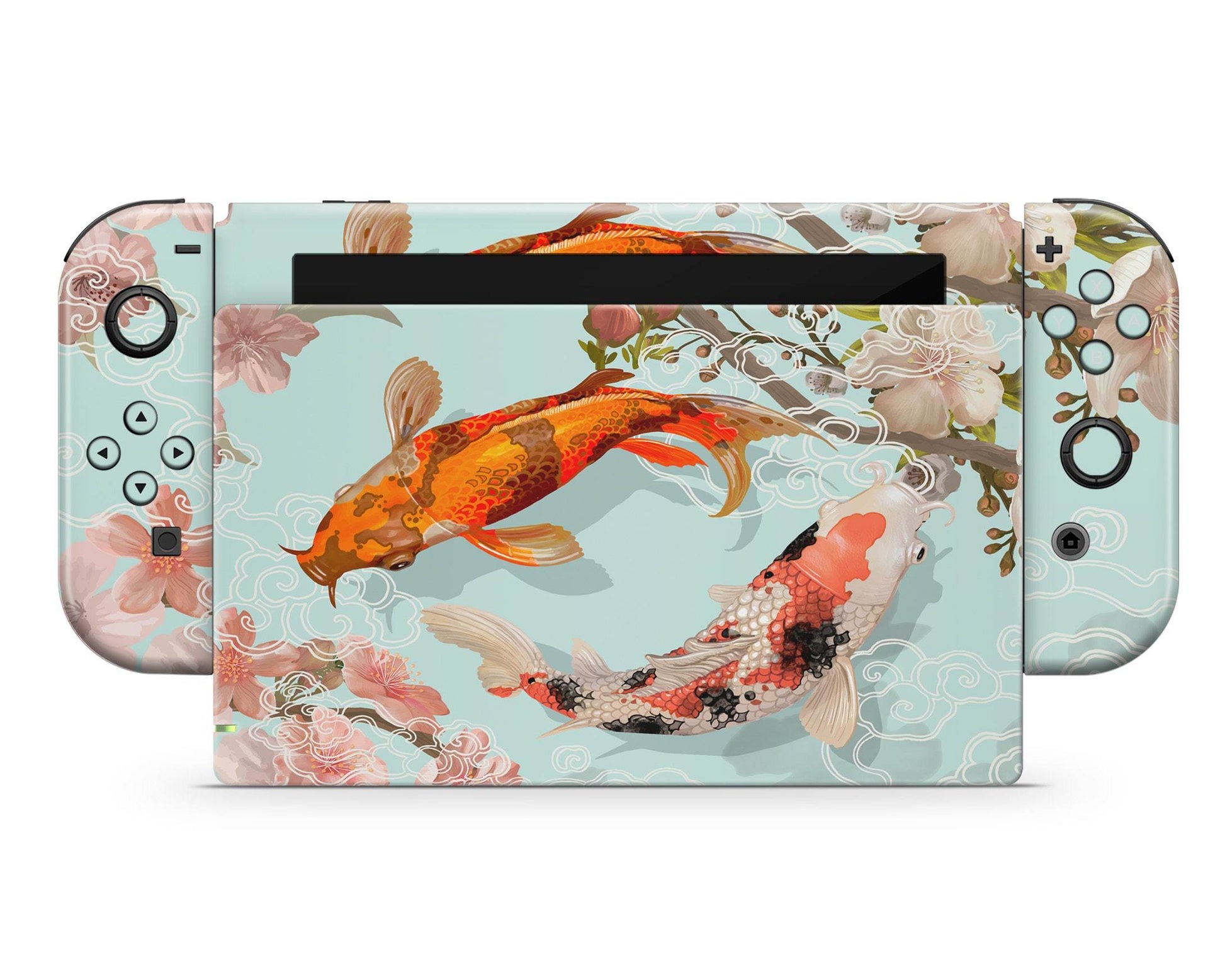 Lux Skins Nintendo Switch Yin Yang Koi Rose Light Classic no logo Skins - Art Artwork Skin