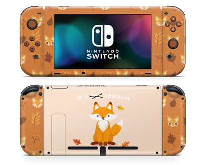 It's Fall Season Cute Fox Nintendo Switch Skin