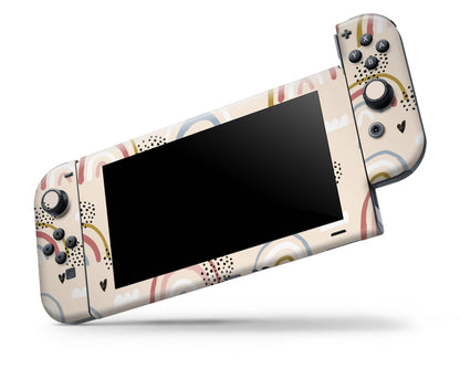 Boho Rainbow Cloud Hearts Nintendo Switch Skin