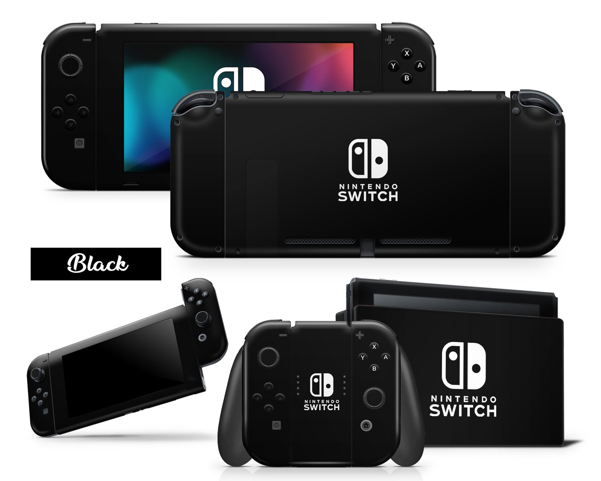 Lux Skins Nintendo Switch Matte Black Classic no logo Skins - Solid Colours Pastel Series Skin