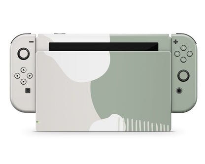 Abstract Soft Sage Green Nintendo Switch Skin