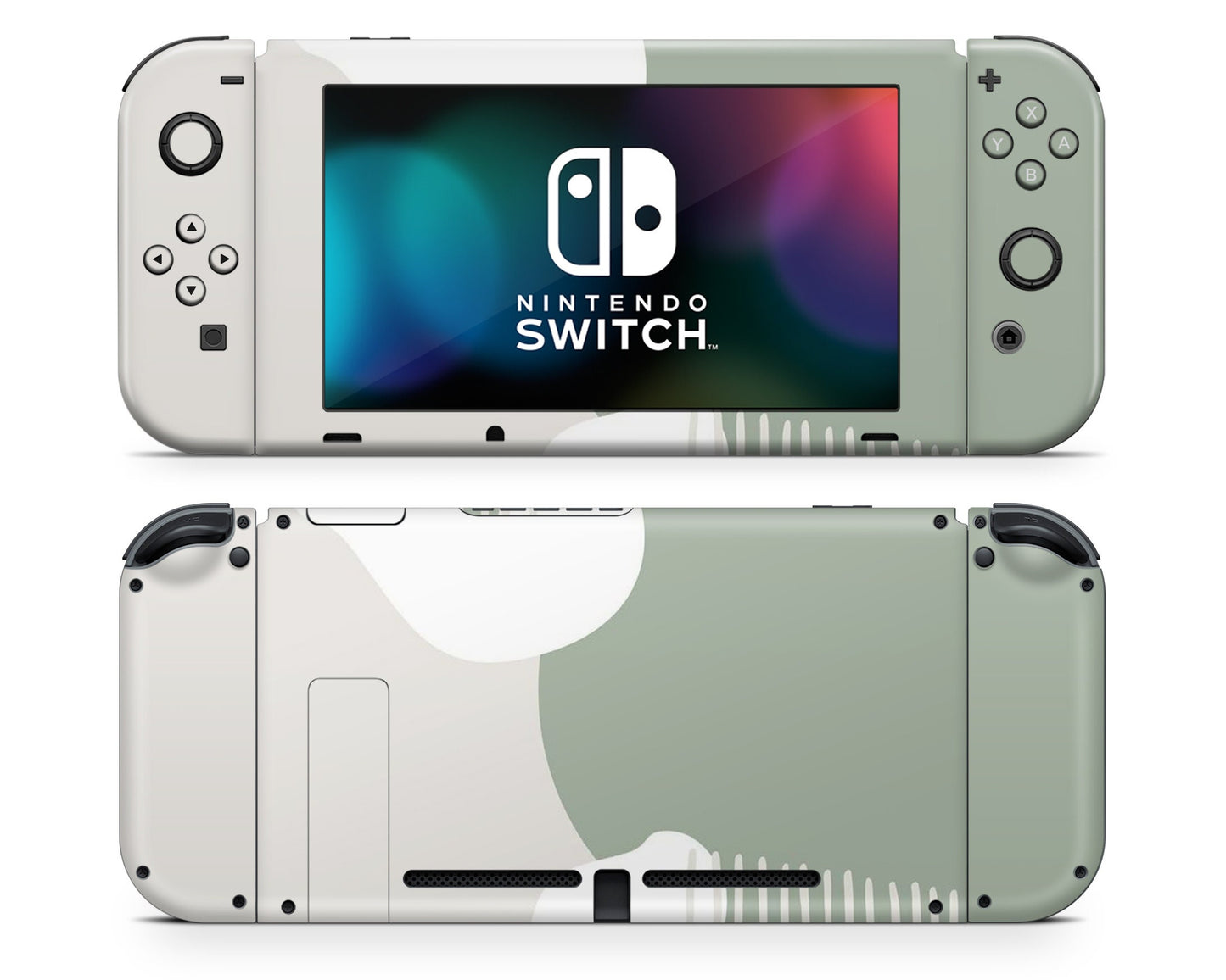 Abstract Soft Sage Green Nintendo Switch Skin