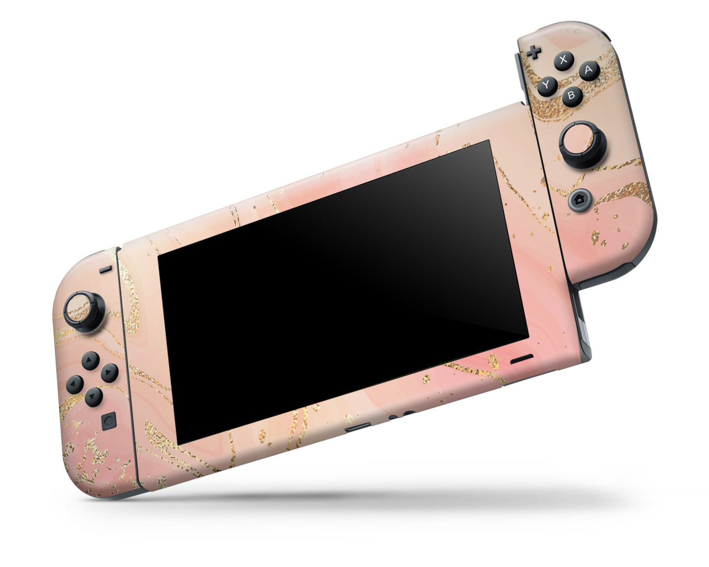 Lux Skins Nintendo Switch Ethereal Peach Pink Marble Full Set Skins - Pattern Marble Skin