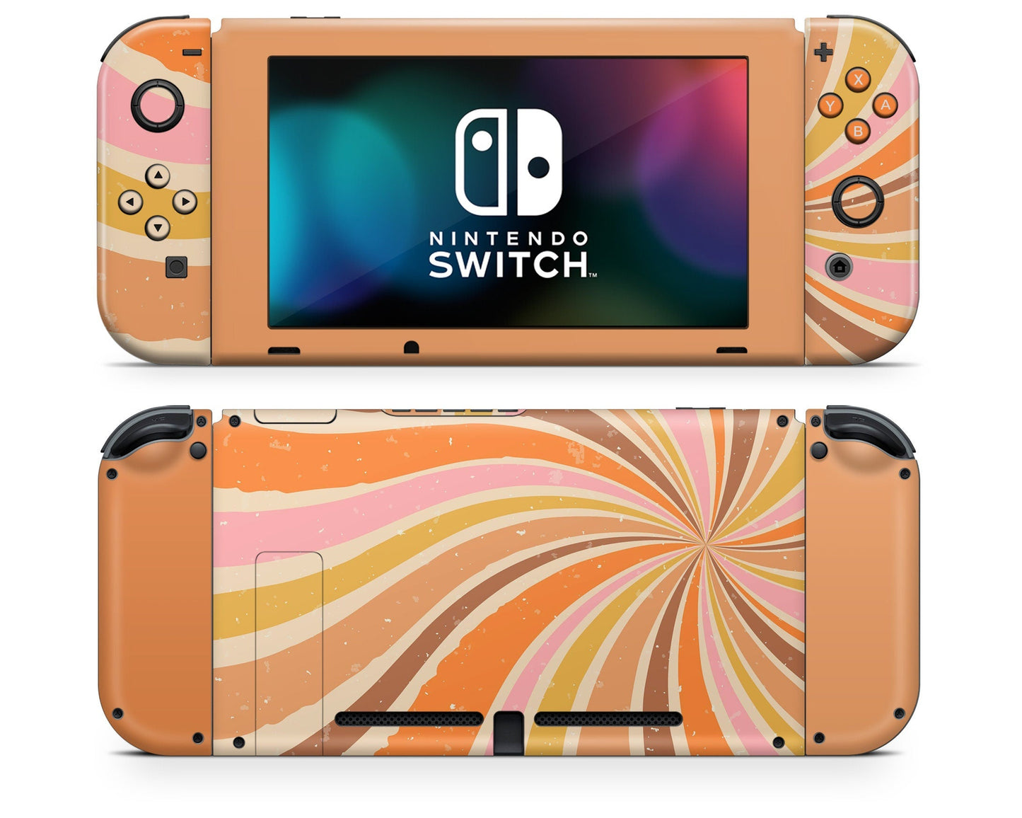 Lux Skins Nintendo Switch Groovy Summer Vintage Full Set Skins - Pattern Abstract Skin