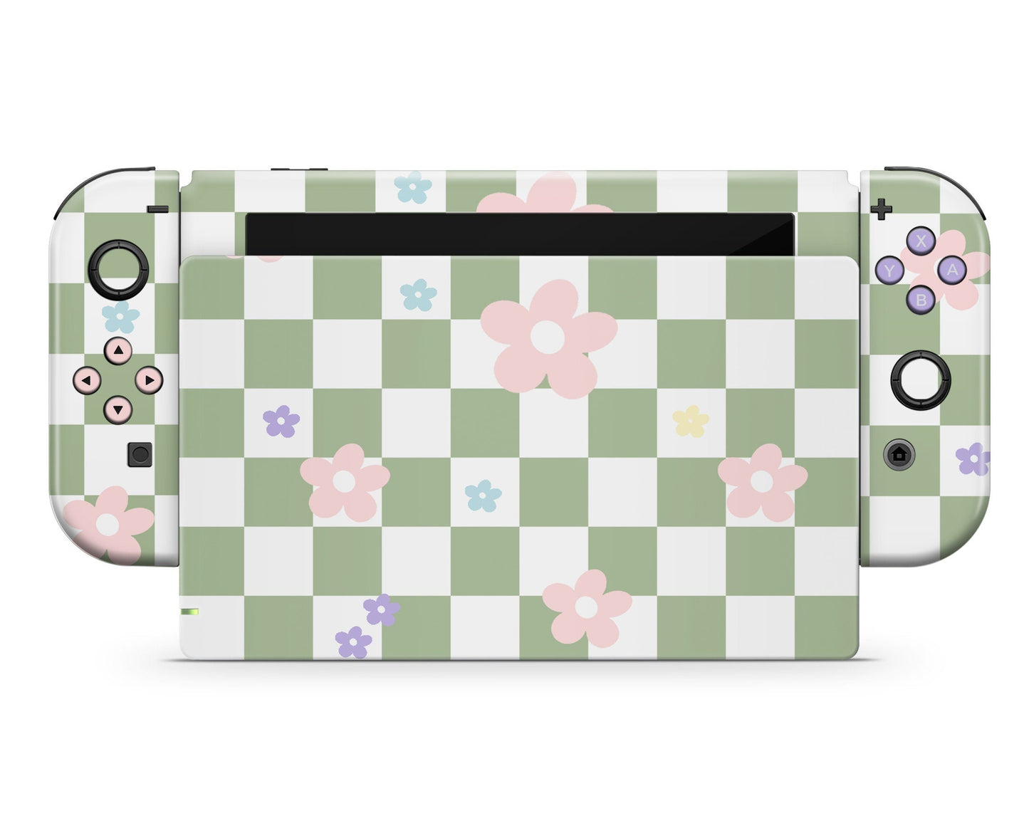 Lux Skins Nintendo Switch Danish Pastel Flower Green Classic no logo Skins - Art Floral Skin