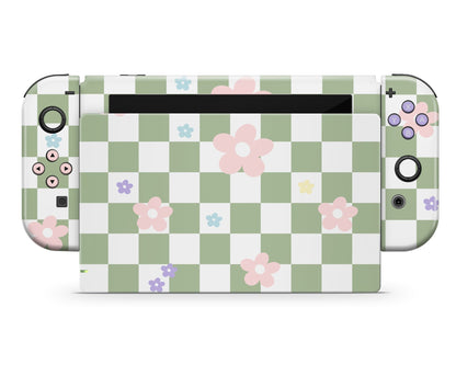 Lux Skins Nintendo Switch Danish Pastel Flower Green Classic no logo Skins - Art Floral Skin