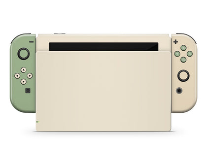 Lux Skins Nintendo Switch Matcha CrƒÆ’‚¨me Classic no logo Skins - Solid Colours Colour Blocking Skin