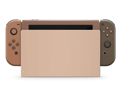 Lux Skins Nintendo Switch Caramel Mocha Classic no logo Skins - Solid Colours Colour Blocking Skin