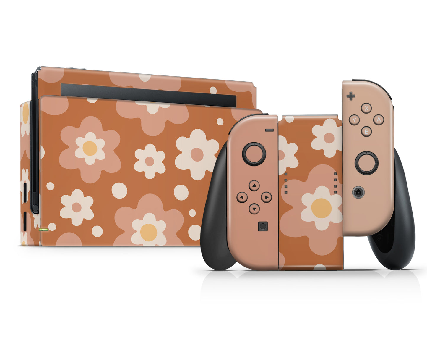 Retro 80s Floral Beige Nintendo Switch Skin