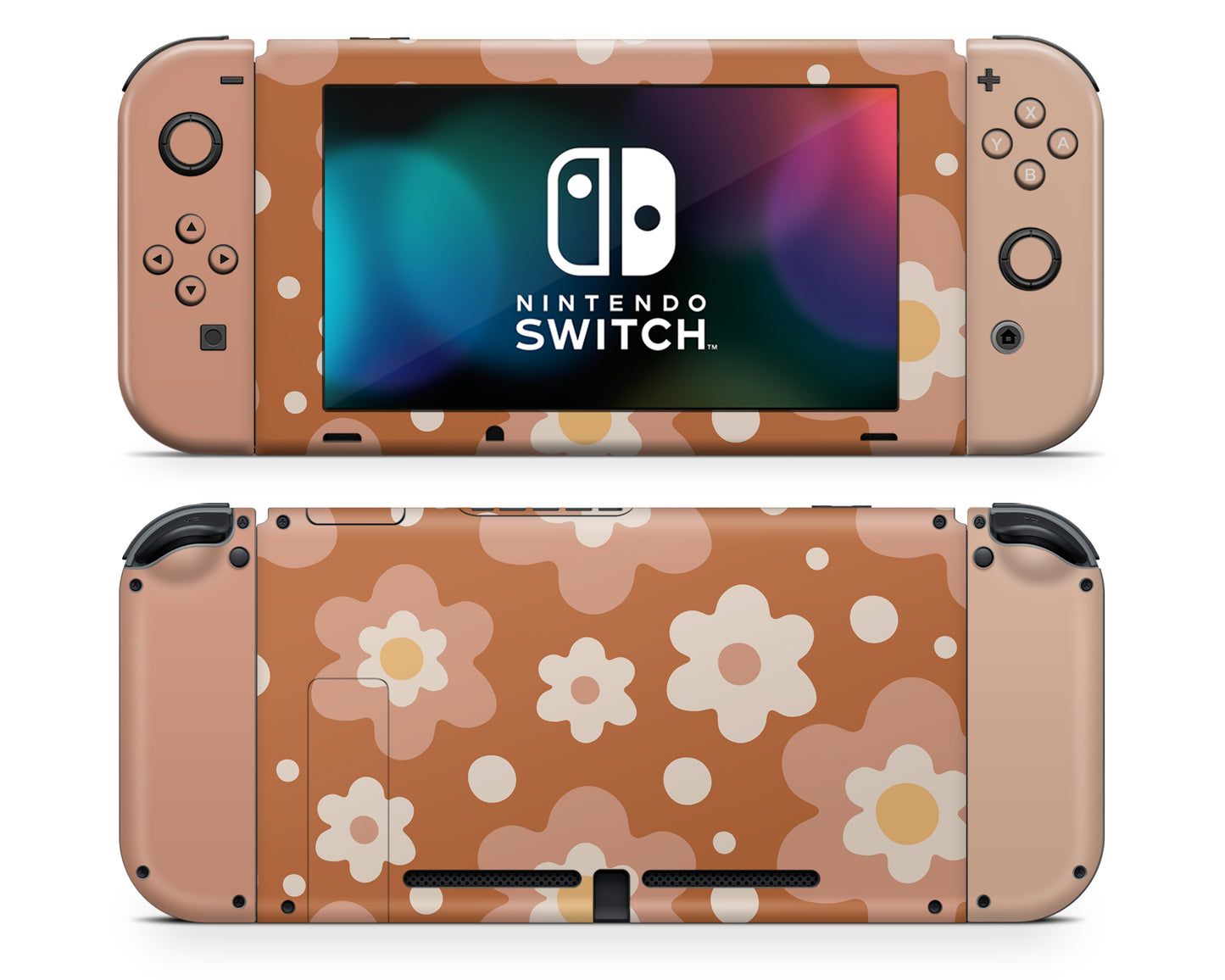 Retro 80s Floral Beige Nintendo Switch Skin